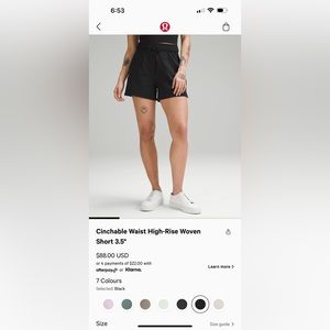 Lululemon shorts 3.5”